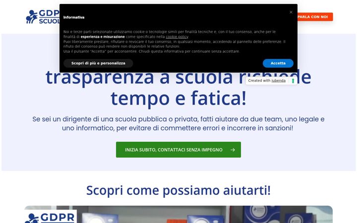 Snímek obrazovky gdprscuola.it