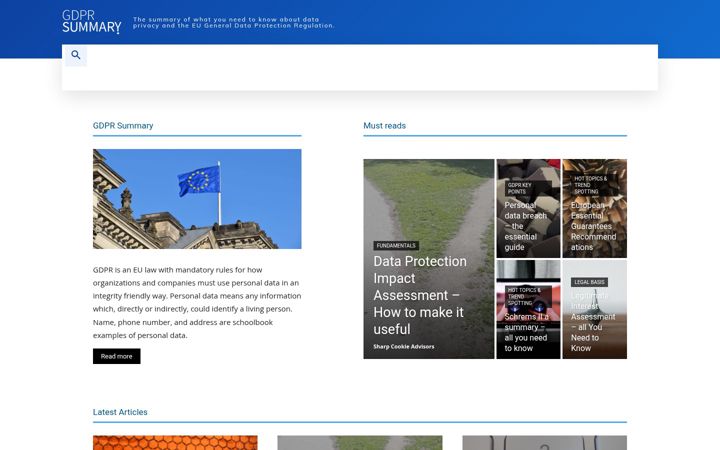 Skärmbild av gdprsummary.com