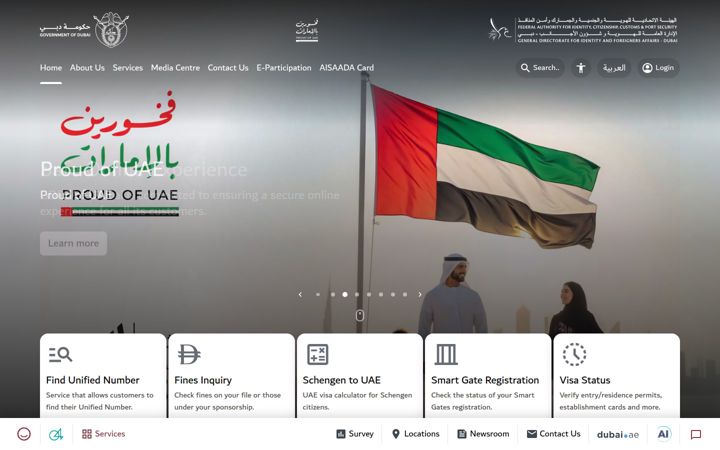 Screenshot of gdrfad.gov.ae