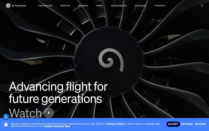 Snímek obrazovky geaerospace.com
