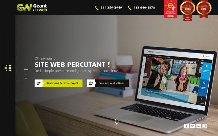 Screenshot of geantduweb.ca
