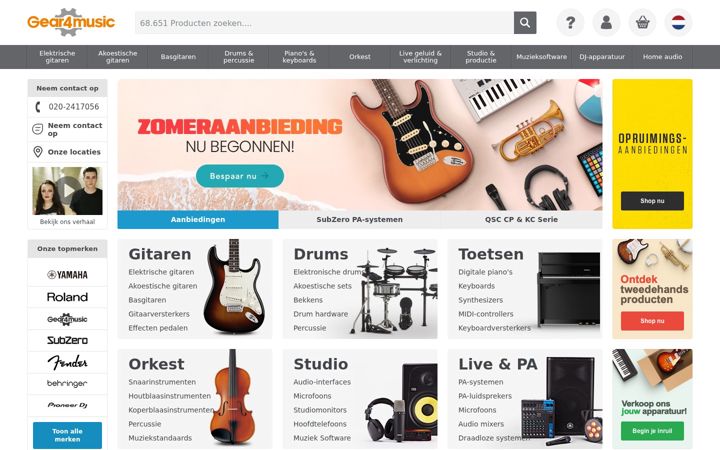 Zrzut ekranu gear4music.nl