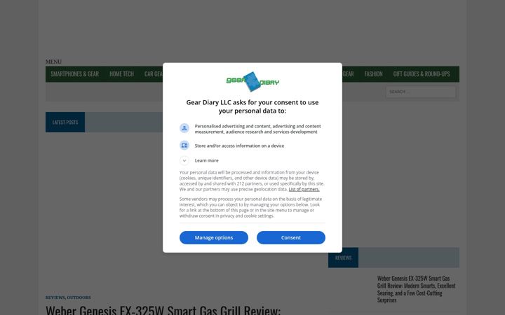 Screenshot of geardiary.com