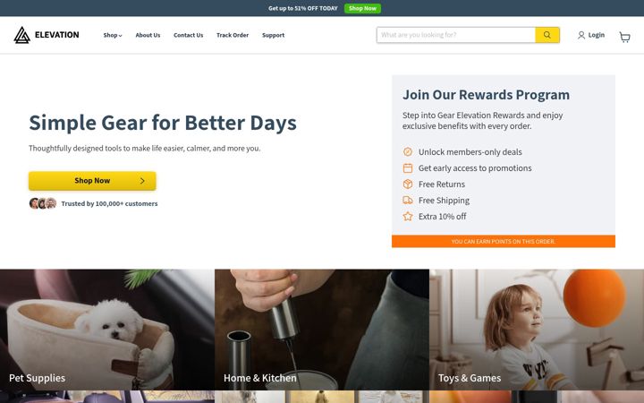 Screenshot of gearelevation.com
