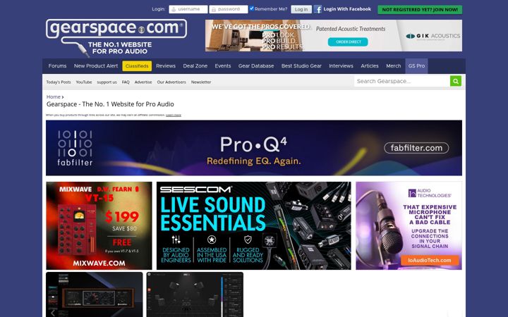 Posnetek zaslona gearspace.com