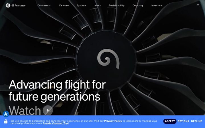 Screenshot of geaviation.com