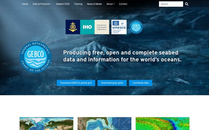 Screenshot of gebco.net