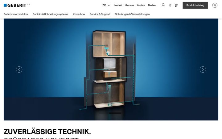 Screenshot of geberit.ch
