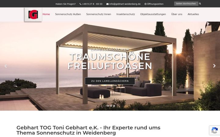 Skärmbild av gebhart-weidenberg.de