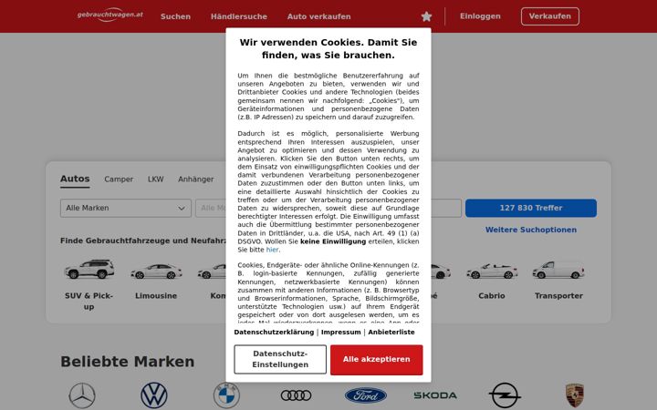 Screenshot of gebrauchtwagen.at