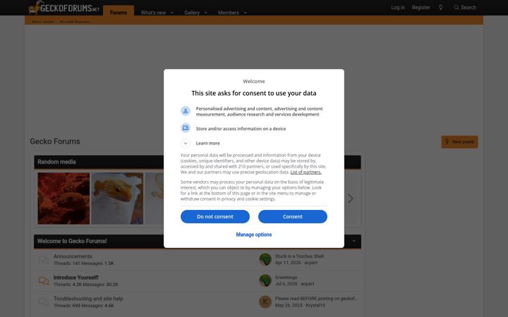 Screenshot of geckoforums.net