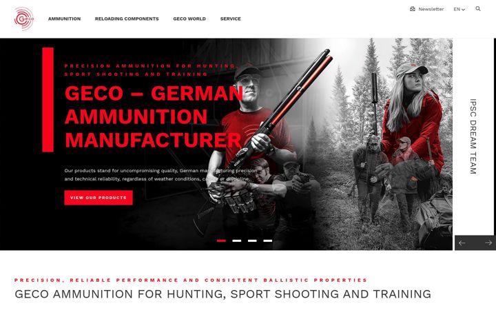 Screenshot of geco-ammunition.com