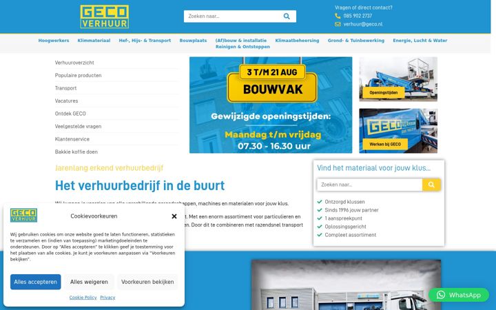 Screenshot of gecoverhuur.nl