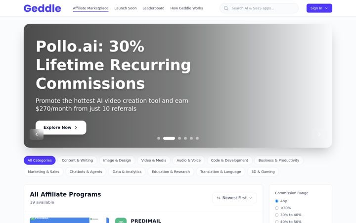 Screenshot of geddle.com