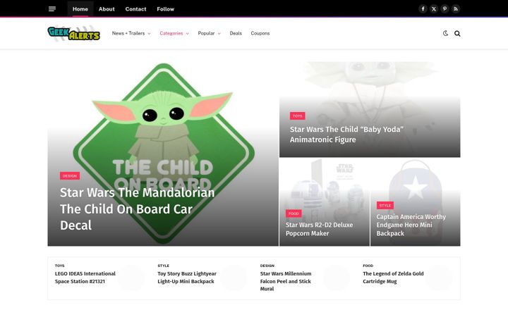 Screenshot of geekalerts.com