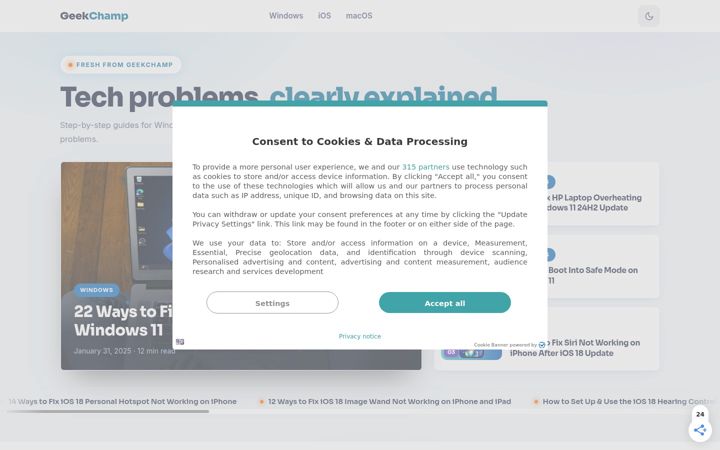 Screenshot of geekchamp.com