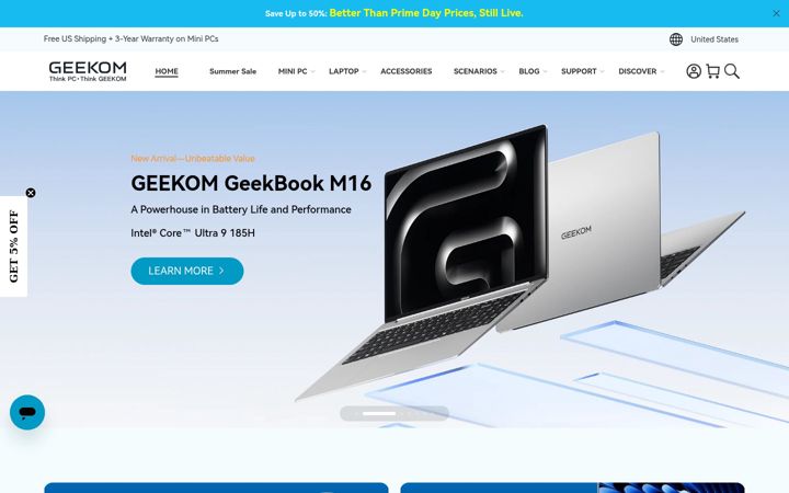 Screenshot of geekompc.com