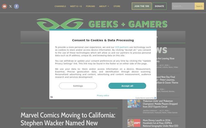 Screenshot of geeksandgamers.com