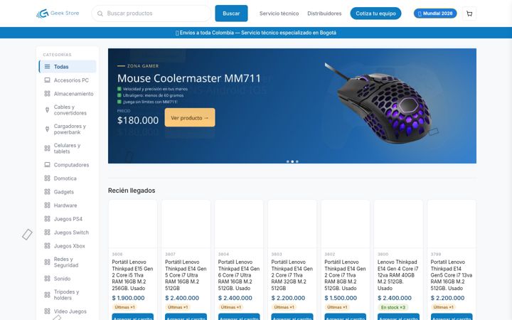 Screenshot του geekstore.com.co