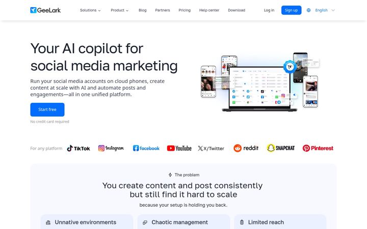 Screenshot of geelark.com