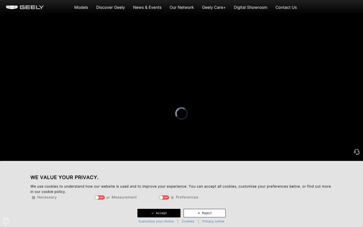 Screenshot of geely.com