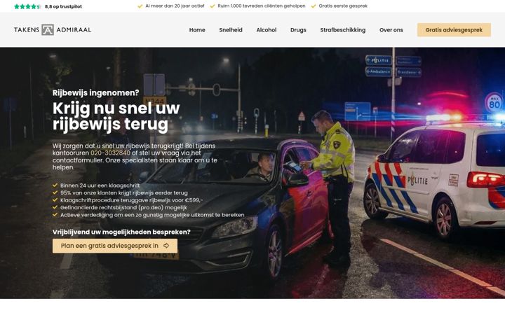 Snímek obrazovky geenrijbewijs.nl