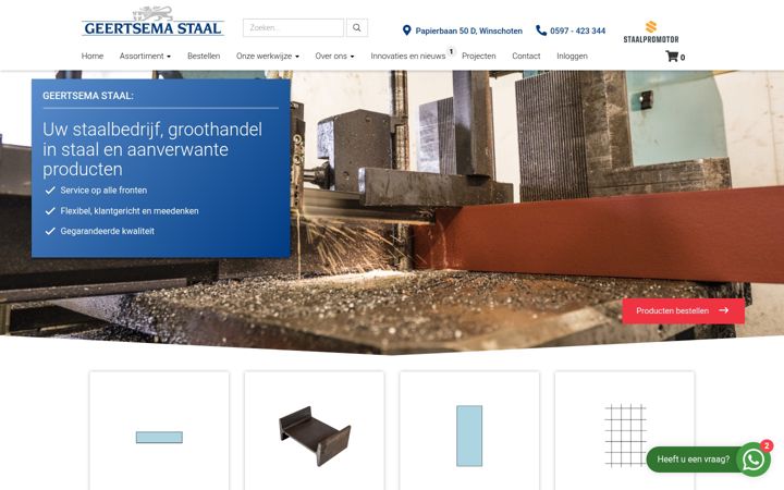Captură de ecran a geertsema-staal.nl