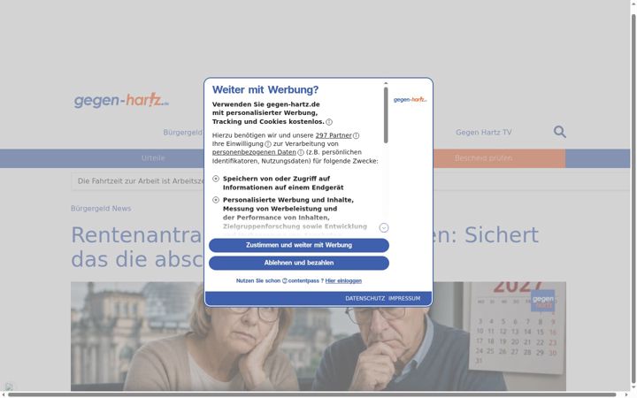 Screenshot ta' gegen-hartz.de