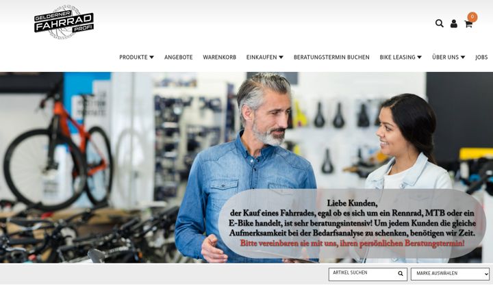 Screenshot of gelderner-fahrradprofi.de
