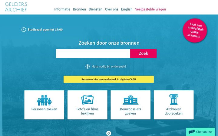 Zrzut ekranu geldersarchief.nl
