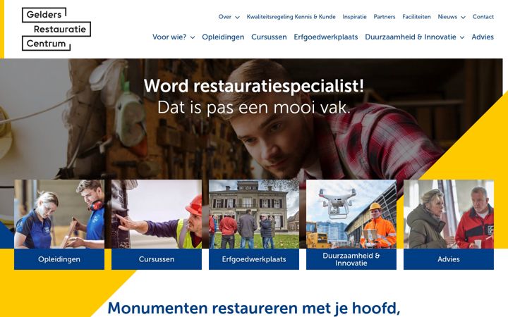 Screenshot of geldersrestauratiecentrum.nl