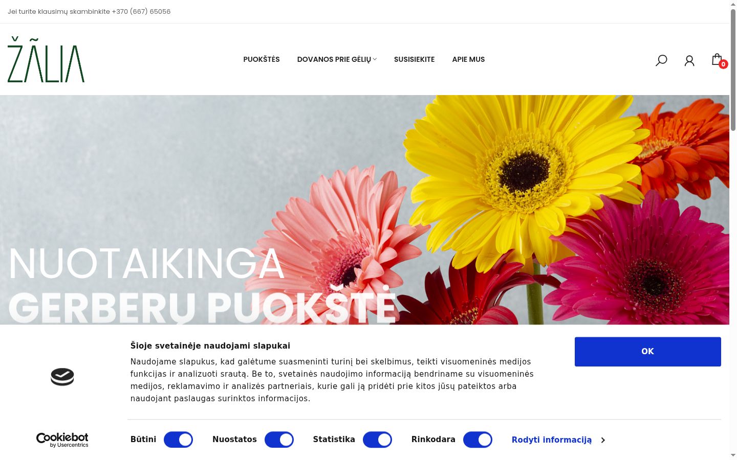 Screenshot del banner di consenso mostrato prima di qualsiasi interazione
