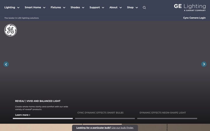 Captura de pantalla de gelighting.com