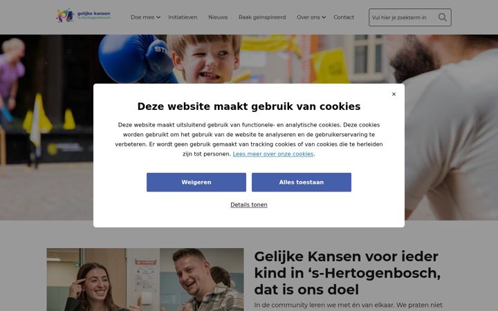 Snimka zaslona za gelijkekansens-hertogenbosch.nl