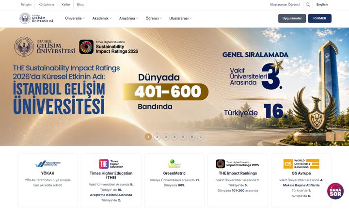 Screenshot of gelisim.edu.tr