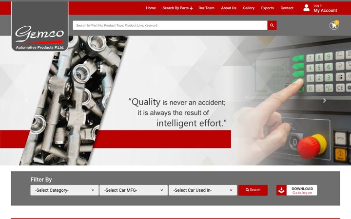 Screenshot of gemco.co.in