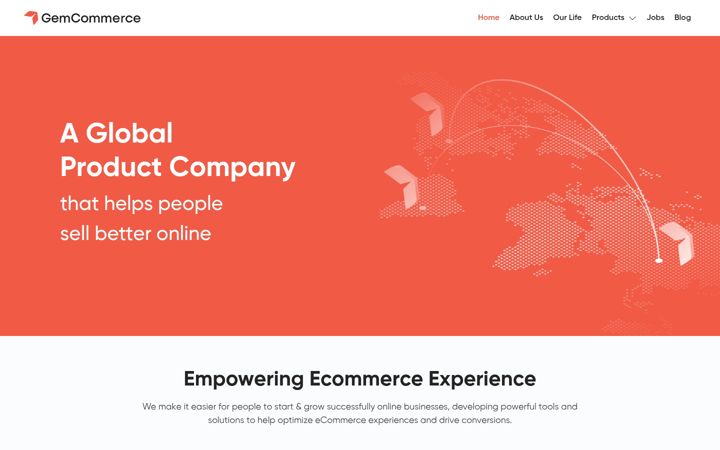 Skärmbild av gemcommerce.com