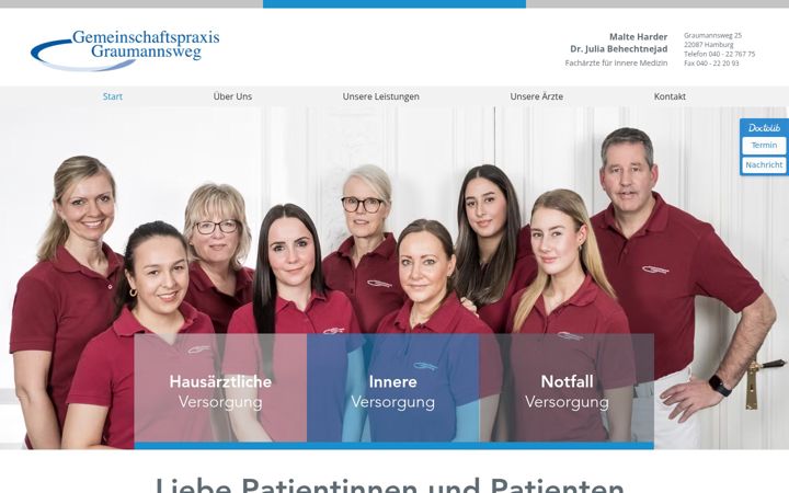 Captură de ecran a gemeinschaftspraxis-graumannsweg.com