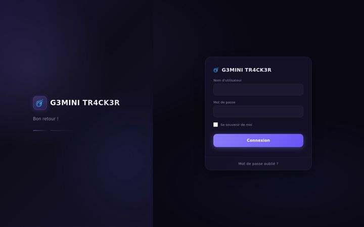 Screenshot of gemini-tracker.org