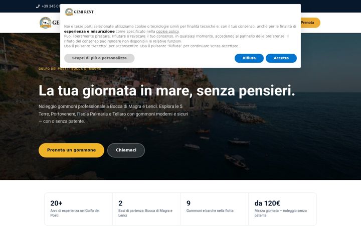 Kuvakaappaus sivustosta gemirent.it