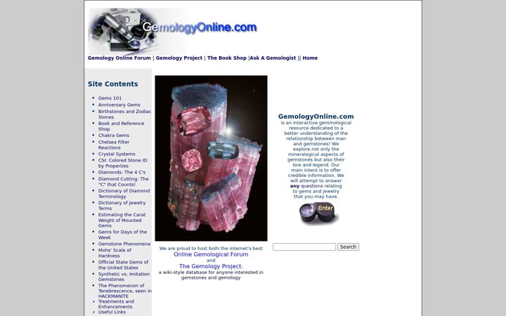 Screenshot of gemologyonline.com