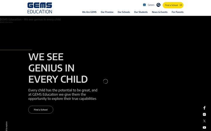 Screenshot of gemseducation.com