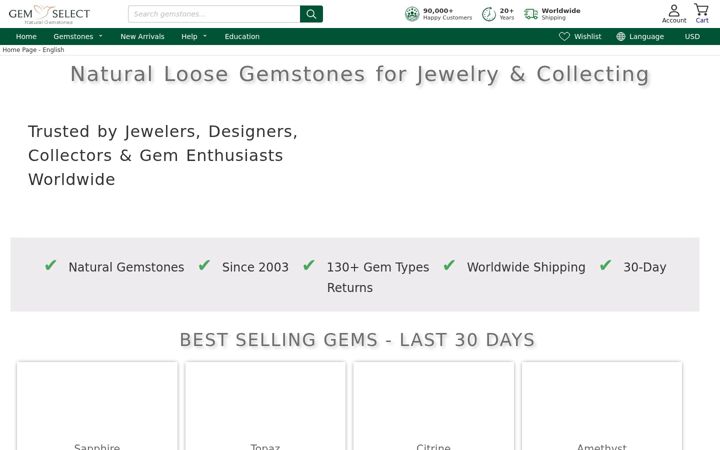 Screenshot of gemselect.com