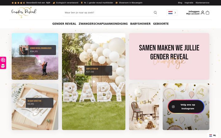 Ekrānuzņēmums no genderreveal.nl