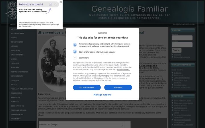 Screenshot van genealogiafamiliar.net