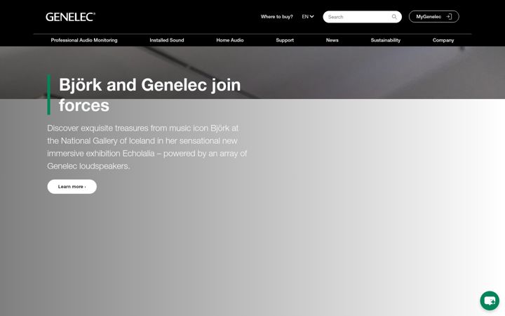Screenshot of genelec.com