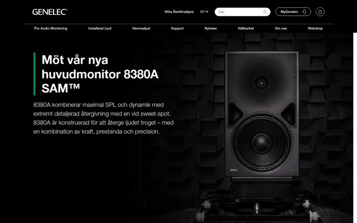 Skjermbilde av genelec.se