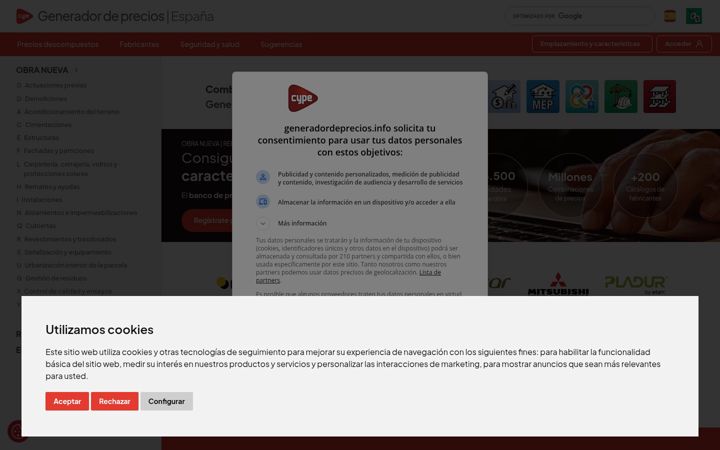 Screenshot of generadordeprecios.info