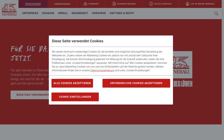Screenshot von generali.at