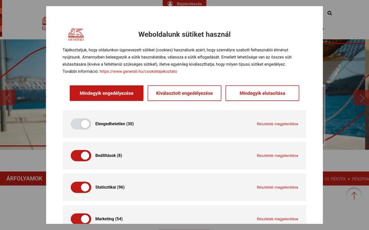 Screenshot of generali.hu
